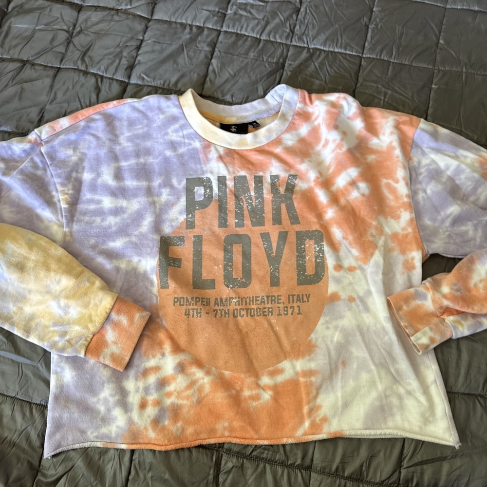 Pink Floyd Tie-dye Cropped Sweatshirt Women's Medium Comfy‎